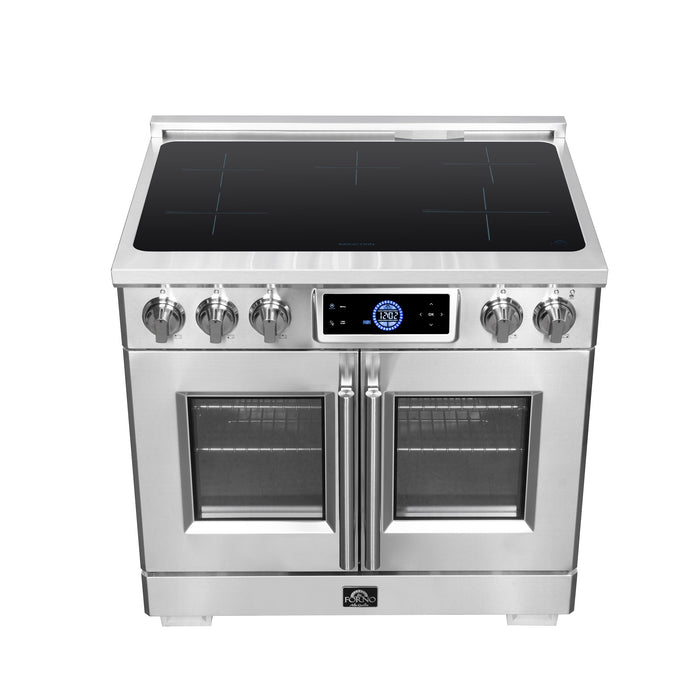 Forno Maximus 36-Inch 5.36 cu. ft. French Door Induction Range, True Convection, Air Sous Vide, Air Fry Basket - Stainless Steel, Black or White (FFSIN0932-36)