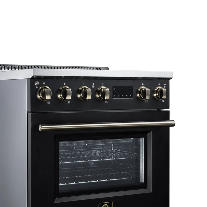Forno Torino 30" 4.32 cu. ft. Induction Range with True Convection, Air Fry and Sous Vide - Stainless Steel, Black or White (FFSIN0936-30)