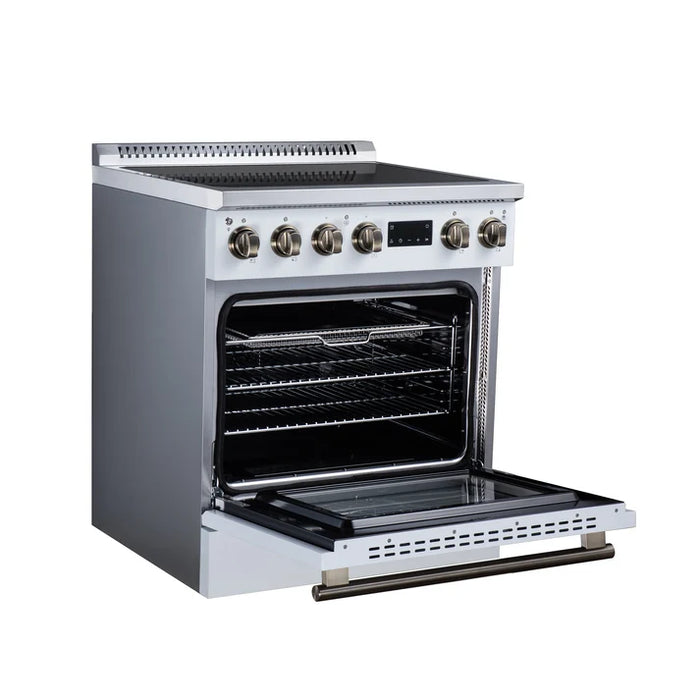 Forno Torino 30" 4.32 cu. ft. Induction Range with True Convection, Air Fry and Sous Vide - Stainless Steel, Black or White (FFSIN0936-30)