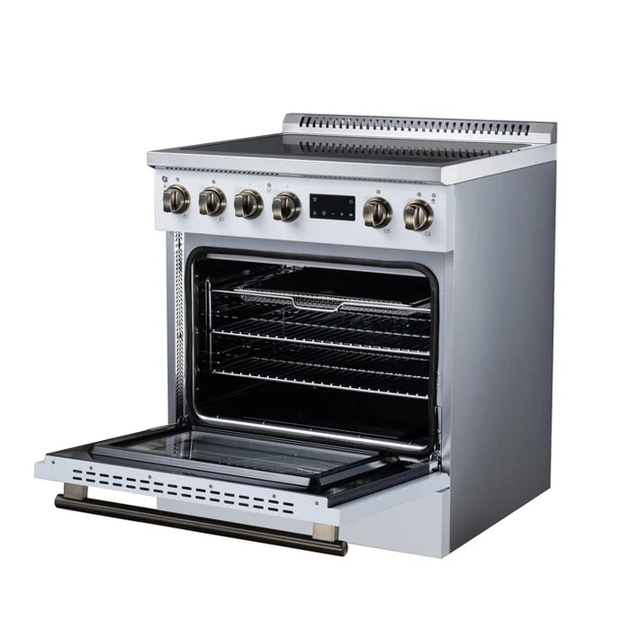 Forno Torino 30" 4.32 cu. ft. Induction Range with True Convection, Air Fry and Sous Vide - Stainless Steel, Black or White (FFSIN0936-30)