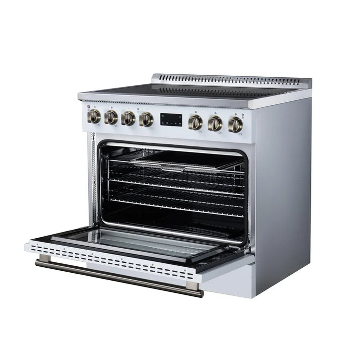 Forno Torino 36" 5.36 cu. ft. Induction Range with True Convection, Air Fry and Sous Vide - Stainless Steel, Black or White (FFSIN0936-36)