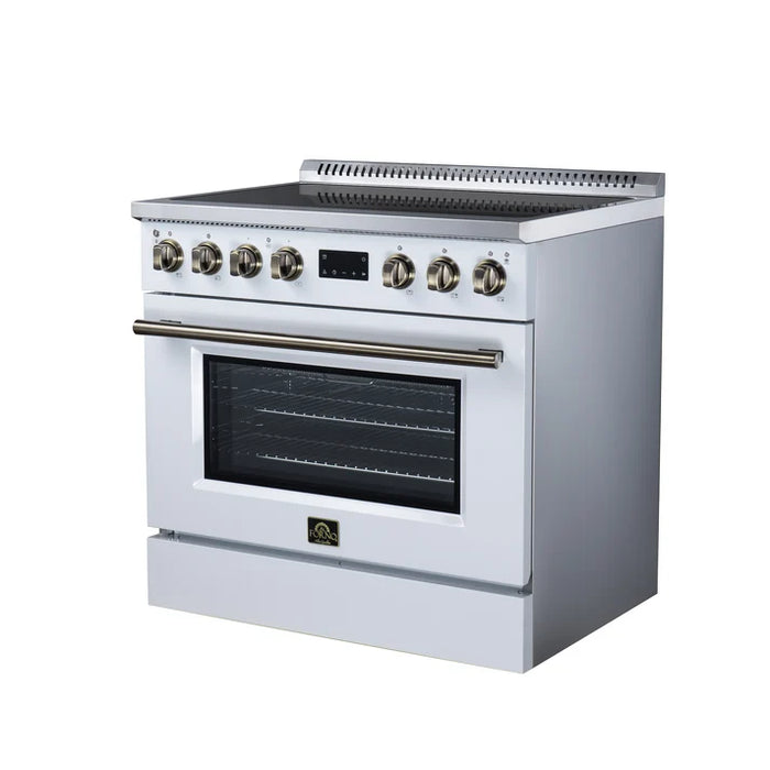 Forno Torino 36" 5.36 cu. ft. Induction Range with True Convection, Air Fry and Sous Vide - Stainless Steel, Black or White (FFSIN0936-36)