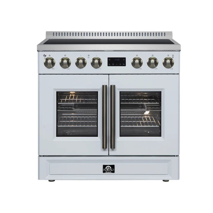 Forno Torino 36" 5.36 cu. ft. French Door Induction Range with True Convection, Air Fry and Sous Vide - Stainless Steel, Black or White (FFSIN0950-36)