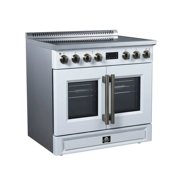 Forno Torino 36" 5.36 cu. ft. French Door Induction Range with True Convection, Air Fry and Sous Vide - Stainless Steel, Black or White (FFSIN0950-36)