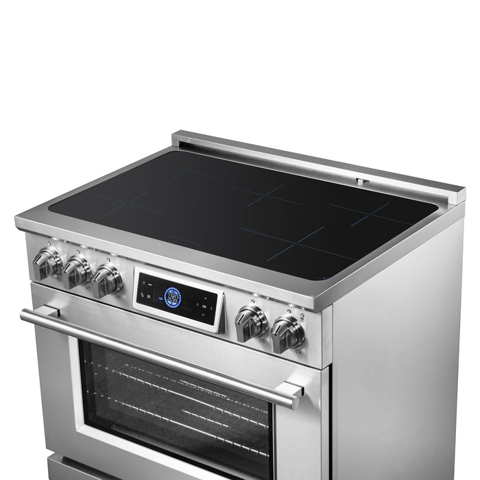 Forno Maximus 36" 5.36 cu.ft Induction Range with Air Fryer, Air Sous Vide, True Convection, and Digital Display (FFSIN0968-36)