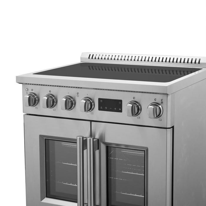 Forno Torino 30" 4.32 cu. ft. French Door Induction Range with True Convection, Air Fry and Sous Vide in Stainless Steel (FFSIN0950-30)