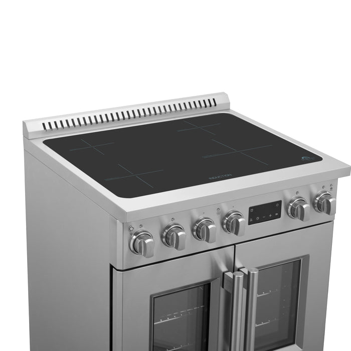 Forno Torino 30" 4.32 cu. ft. French Door Induction Range with True Convection, Air Fry and Sous Vide in Stainless Steel (FFSIN0950-30)