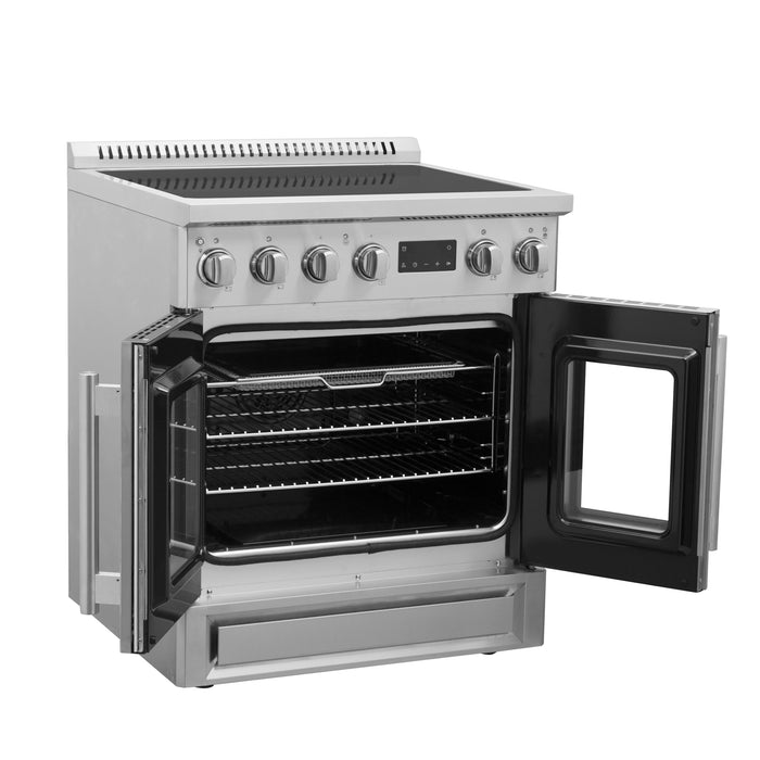 Forno Torino 30" 4.32 cu. ft. French Door Induction Range with True Convection, Air Fry and Sous Vide in Stainless Steel (FFSIN0950-30)