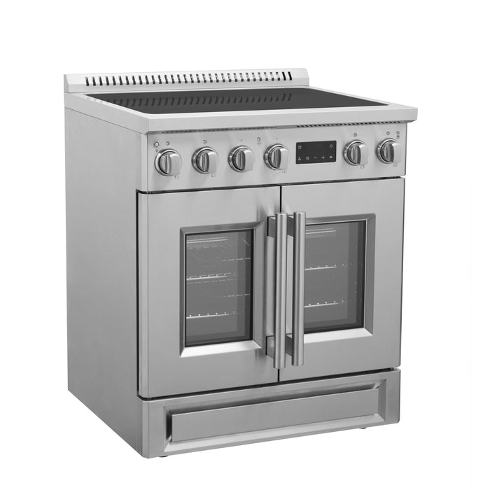 Forno Torino 30" 4.32 cu. ft. French Door Induction Range with True Convection, Air Fry and Sous Vide in Stainless Steel (FFSIN0950-30)