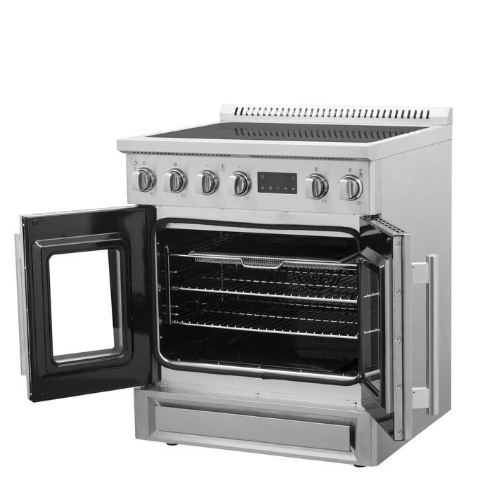 Forno Torino 30" 4.32 cu. ft. French Door Induction Range with True Convection, Air Fry and Sous Vide in Stainless Steel (FFSIN0950-30)
