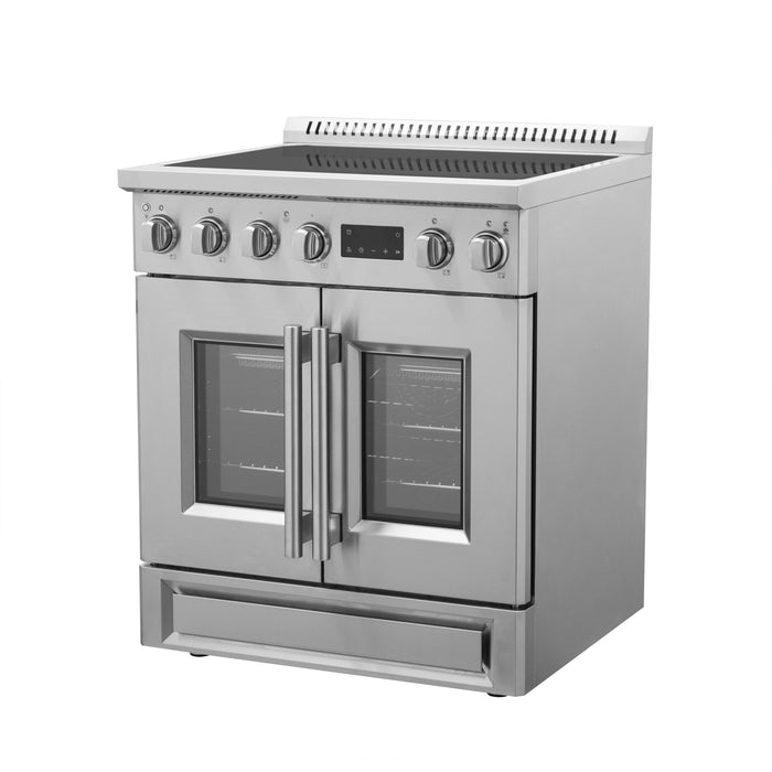 Forno Torino 30" 4.32 cu. ft. French Door Induction Range with True Convection, Air Fry and Sous Vide in Stainless Steel (FFSIN0950-30)