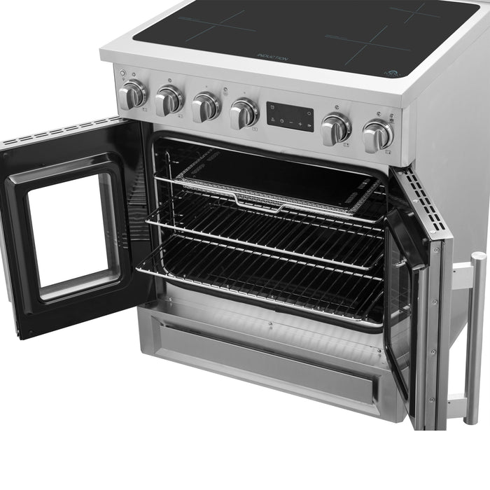Forno Torino 30" 4.32 cu. ft. French Door Induction Range with True Convection, Air Fry and Sous Vide in Stainless Steel (FFSIN0950-30)