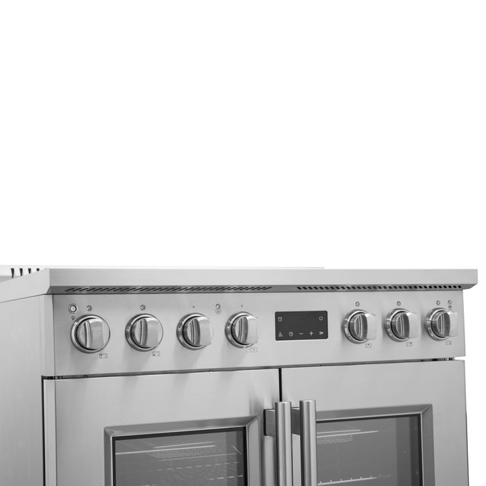 Forno Torino 36" 5.36 cu. ft. French Door Induction Range with True Convection, Air Fry and Sous Vide in Stainless Steel (FFSIN0950-36)