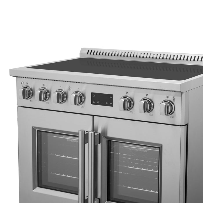Forno Torino 36" 5.36 cu. ft. French Door Induction Range with True Convection, Air Fry and Sous Vide in Stainless Steel (FFSIN0950-36)