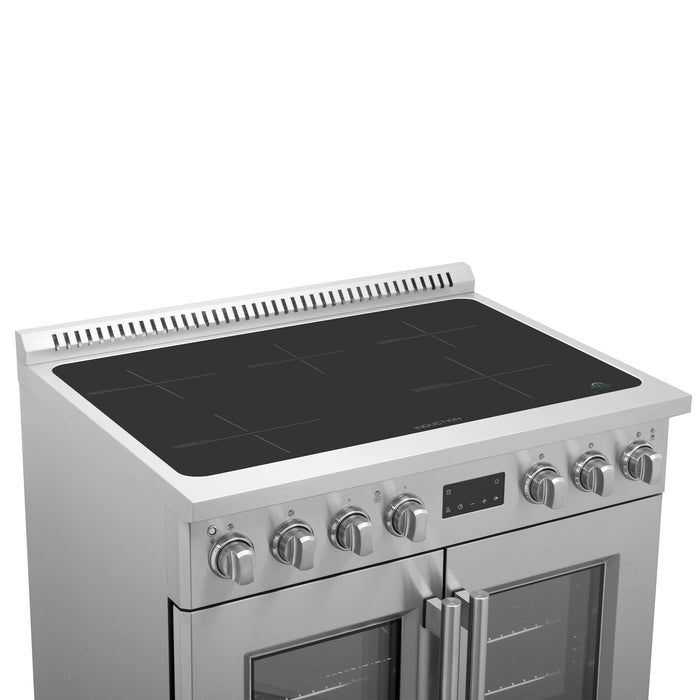 Forno Torino 36" 5.36 cu. ft. French Door Induction Range with True Convection, Air Fry and Sous Vide in Stainless Steel (FFSIN0950-36)