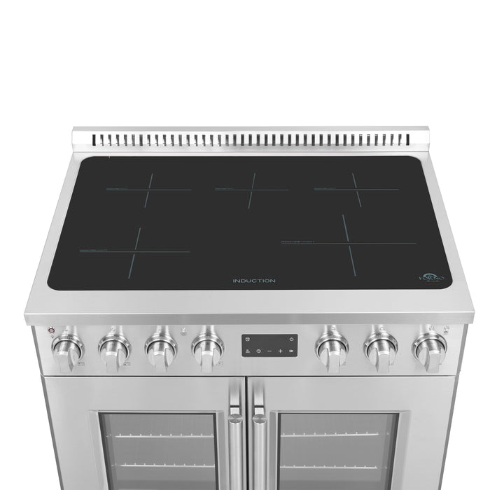 Forno Torino 36" 5.36 cu. ft. French Door Induction Range with True Convection, Air Fry and Sous Vide in Stainless Steel (FFSIN0950-36)