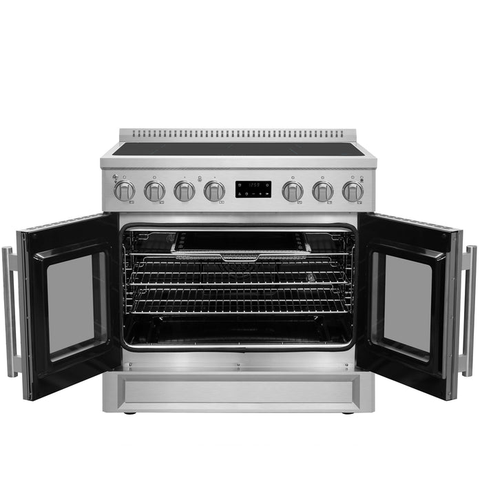 Forno Torino 36" 5.36 cu. ft. French Door Induction Range with True Convection, Air Fry and Sous Vide in Stainless Steel (FFSIN0950-36)
