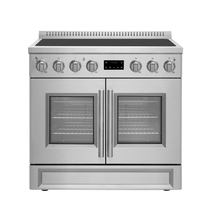 Forno Torino 36" 5.36 cu. ft. French Door Induction Range with True Convection, Air Fry and Sous Vide in Stainless Steel (FFSIN0950-36)