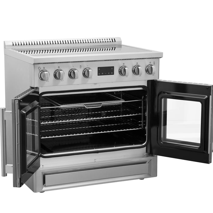 Forno Torino 36" 5.36 cu. ft. French Door Induction Range with True Convection, Air Fry and Sous Vide in Stainless Steel (FFSIN0950-36)