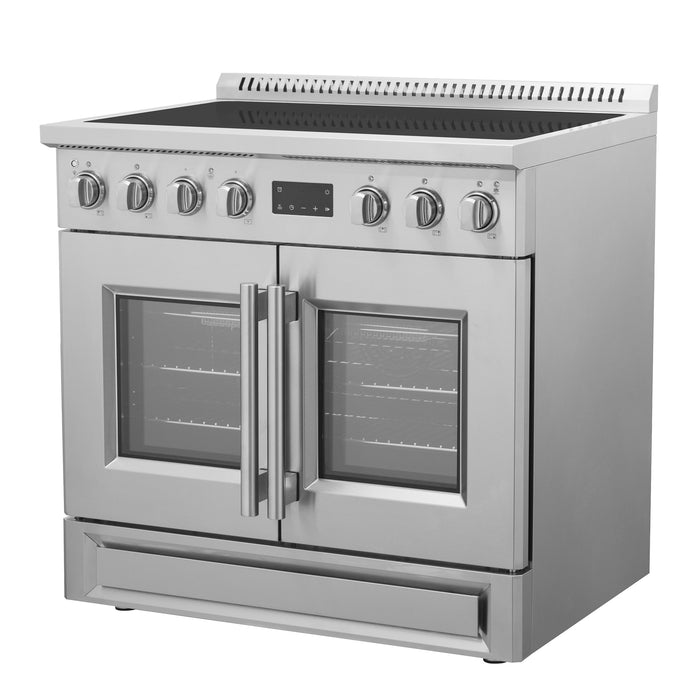 Forno Torino 36" 5.36 cu. ft. French Door Induction Range with True Convection, Air Fry and Sous Vide in Stainless Steel (FFSIN0950-36)
