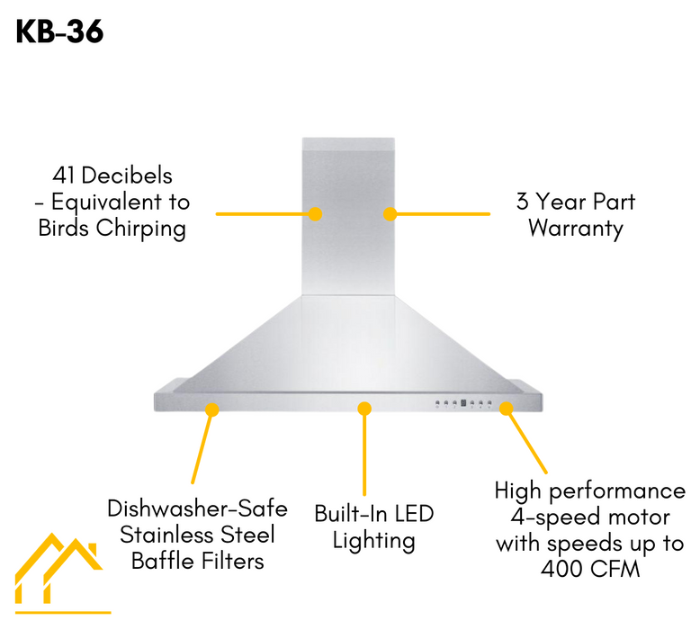 ZLINE Convertible Vent Wall Mount Range Hood in Stainless Steel 24in to 48in