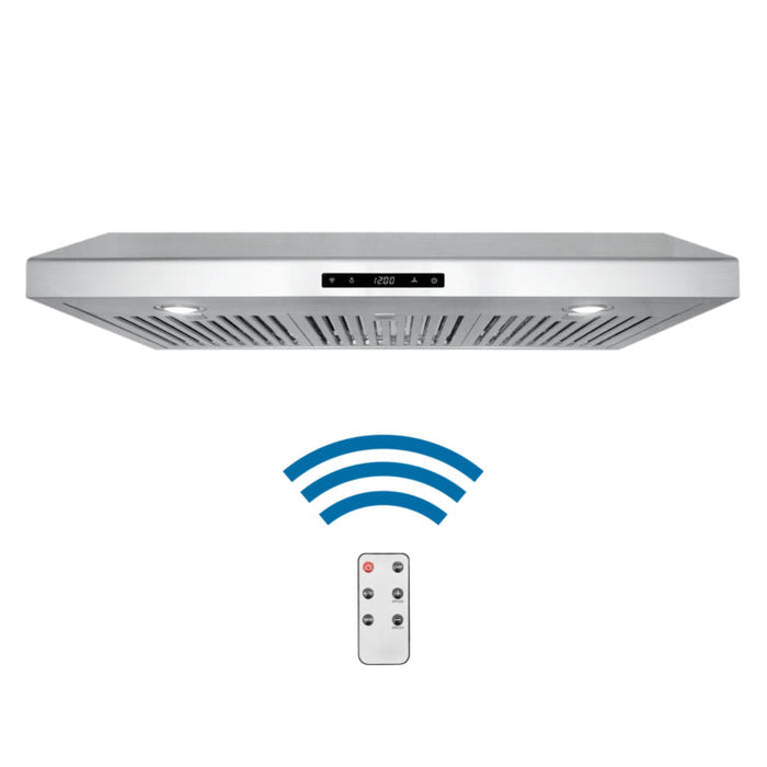 Cosmo 36" 500 CFM Convertible Under Cabinet Range Hood with Remote and Digital Touch Controls (COS-KS6U36)