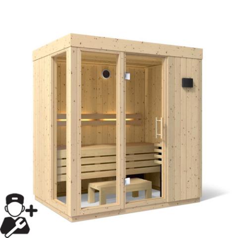 Kohler C1 - Indoor Sauna Kit, Scandinavian Spruce, Up to 5 Persons