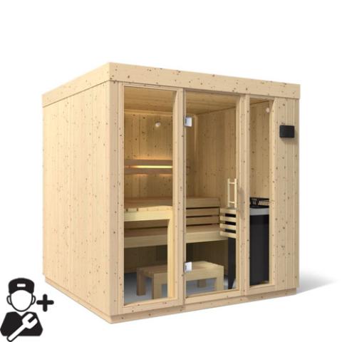 Kohler C1 - Indoor Sauna Kit, Scandinavian Spruce, Up to 5 Persons