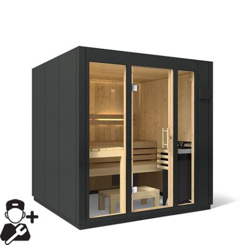 Kohler C1 - Indoor Sauna Kit, Graphite Grey, Up to 5 Persons