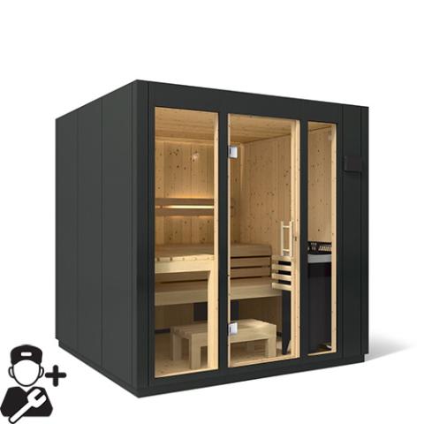 Kohler C1 - Indoor Sauna Kit, Graphite Grey, Up to 5 Persons