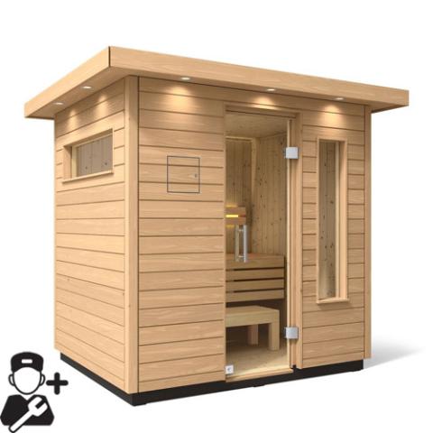 Kohler - C2 Outdoor Sauna Kit, Douglas Fir, Up to 6 Persons