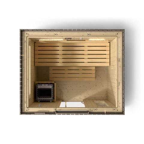 Kohler - C2 Outdoor Sauna Kit, Weathered Grey Spruce, Up to 6 Persons