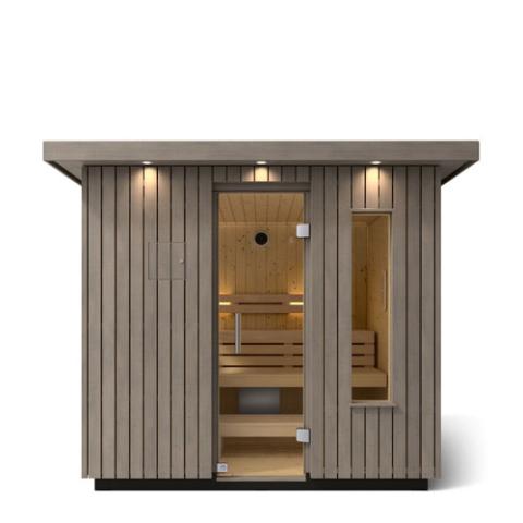 Kohler - C2 Outdoor Sauna Kit, Weathered Grey Spruce, Up to 6 Persons