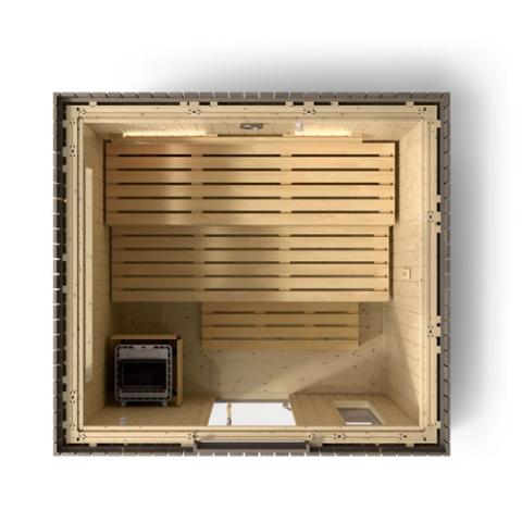 Kohler - C2 Outdoor Sauna Kit, Weathered Grey Spruce, Up to 6 Persons