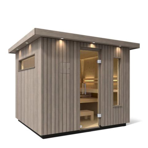 Kohler - C2 Outdoor Sauna Kit, Weathered Grey Spruce, Up to 6 Persons