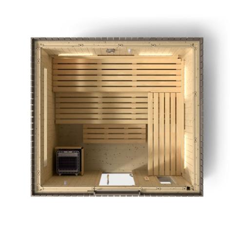 Kohler - C2 Outdoor Sauna Kit, Weathered Grey Spruce, Up to 6 Persons