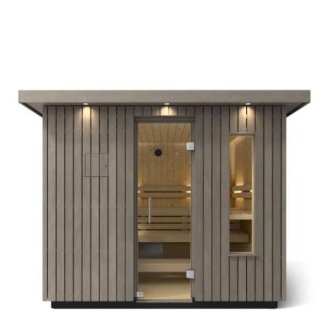 Kohler - C2 Outdoor Sauna Kit, Weathered Grey Spruce, Up to 6 Persons