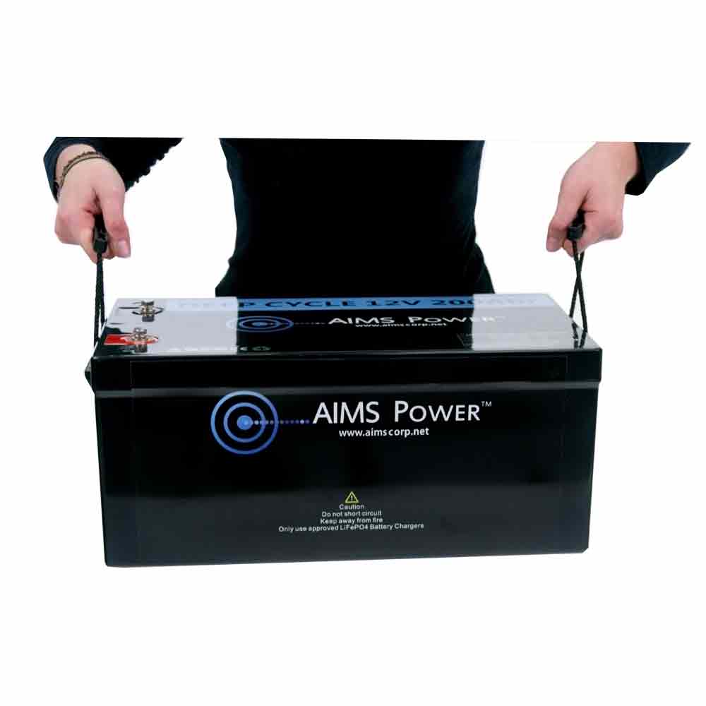AIMS Power Lithium Battery Lithium Iron Phosphate with Bluetooth Monitoring - 12V 200Ah LiFePO4