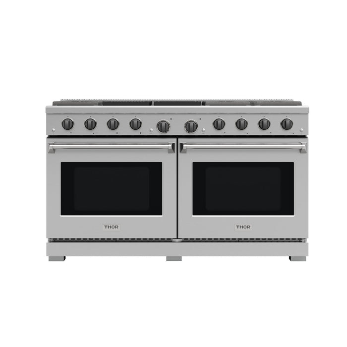 Thor Kitchen 60" 9.6 cu. ft. Professional Natural Gas Range with 8 Burners, LRG60E