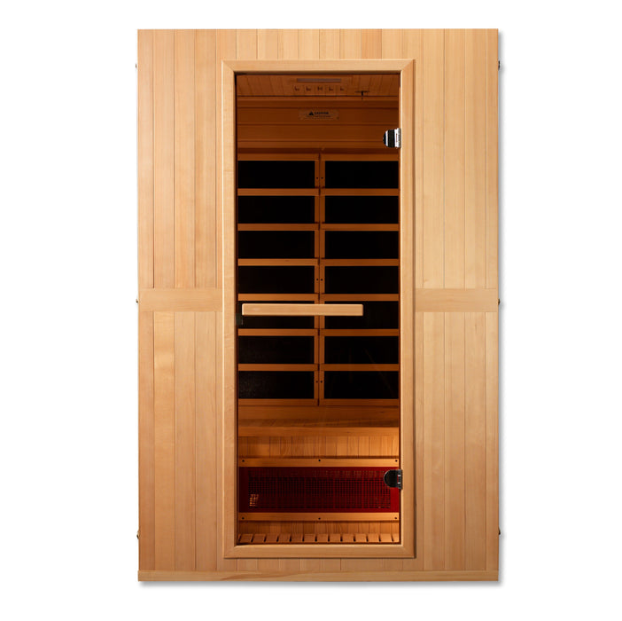 Maxxus Sauna "Serenity" Dual Tech 2-Person Low EMF FAR Infrared Indoor Sauna - Canadian Hemlock (MX-LS2-01)