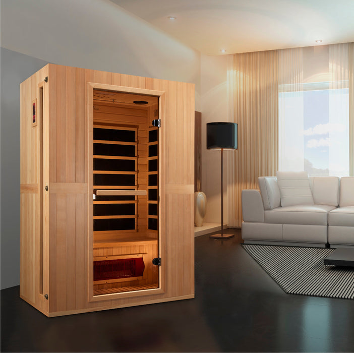 Maxxus Sauna "Serenity" Dual Tech 2-Person Low EMF FAR Infrared Indoor Sauna - Canadian Hemlock (MX-LS2-01)