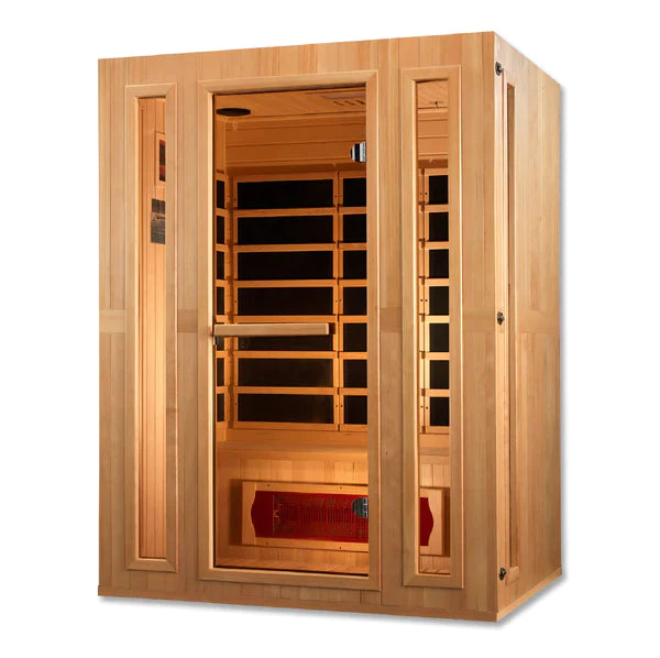 Maxxus 3-Person Corner Low EMF (Under 8MG) FAR Infrared Sauna (Canadian Hemlock)