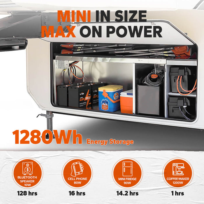 LiTime 12V 100Ah Mini LiFePO4 Lithium 4D Battery