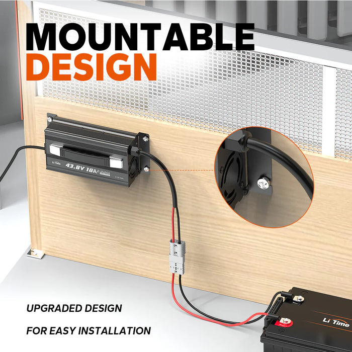 LiTime 36 Volt (43.8V) 18A LiFePO4 Lithium Golf Cart Battery Charger