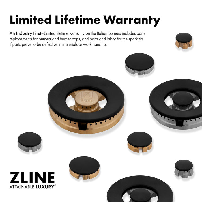 ZLINE Autograph Edition 24" 2.8 cu. ft. Legacy Dual Fuel Range with 4 Burner Gas Cooktop and Electric Convection Oven in Black Stainless Steel w/ Accent Options