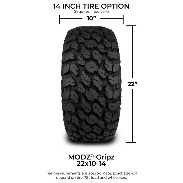 MODZ 14' Mayhem Glossy Black - Tire and Wheel Combo