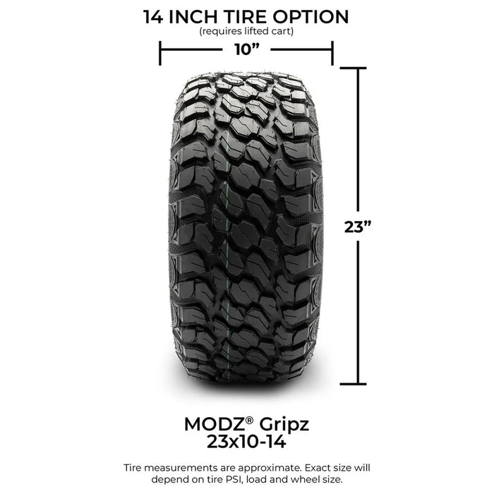 MODZ 14" Chaos Chrome - Lifted Tires and Wheels Combo