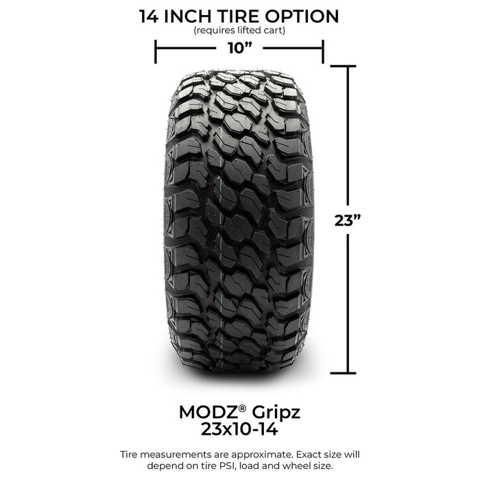 MODZ 14' Gladiator Glossy White - Tire and Wheel Combo