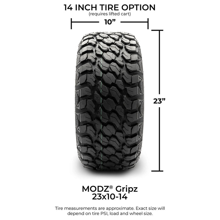 MODZ 14" Chaos Matte Black Wheels & Off-Road Tires Combo