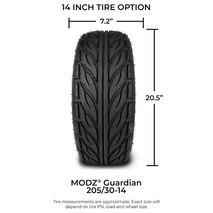 MODZ® 14" Mayhem Chrome Wheels & Street Tires Combo